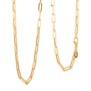 4mm Paper Clip Chain Necklace in 18K Yellow Gold 18 Inches 6.8 Grams