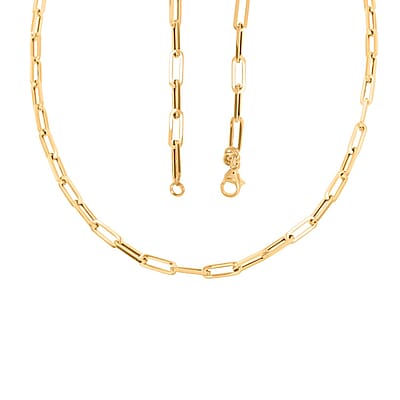 4mm Paper Clip Chain Necklace in 18K Yellow Gold 18 Inches 5.7 Grams