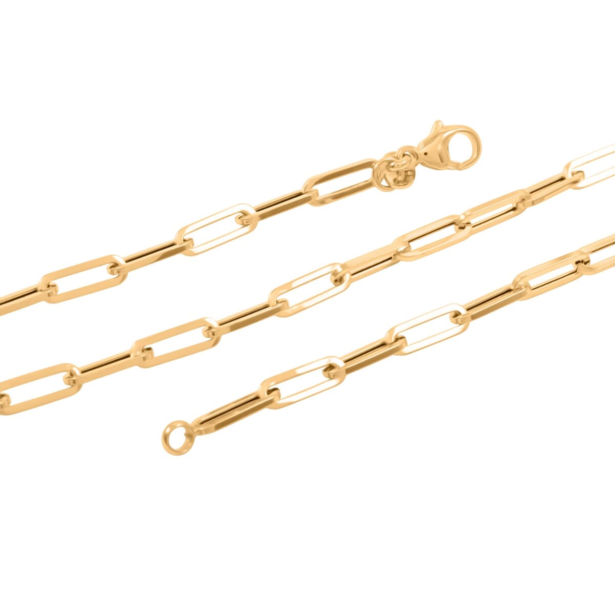 4mm Paper Clip Chain Necklace in 18K Yellow Gold 18 Inches 6.8 Grams image number 3