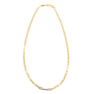4mm Paper Clip Chain Necklace in 18K Yellow Gold 18 Inches 5.7 Grams