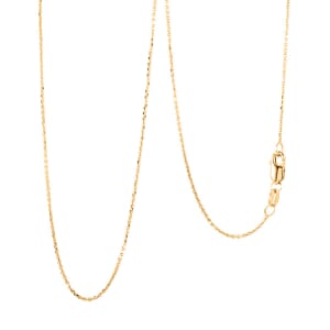 0.25mm Cable Chain Necklace in 18K Yellow Gold 20 Inches 1.8 Grams