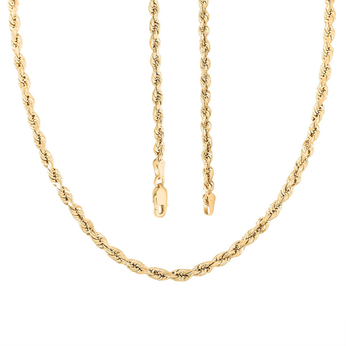 3mm Rope Chain Necklace in 18K Yellow Gold 20 Inches 4.2 Grams image number 2