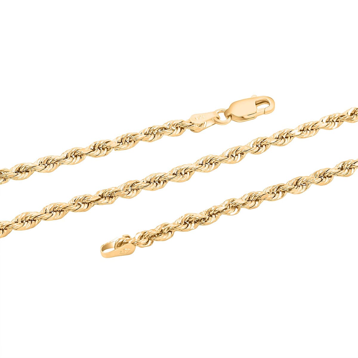 3mm Rope Chain Necklace in 18K Yellow Gold 20 Inches 4.2 Grams image number 3