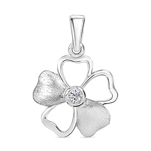 D'Joy Moissanite 0.12 ctw Pendant in Platinum Over Sterling Silver