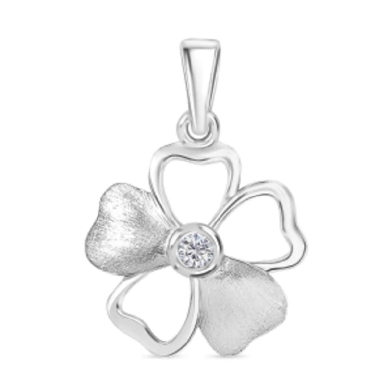 D'Joy Moissanite 0.12 ctw Pendant in Platinum Over Sterling Silver