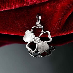D'Joy Moissanite 0.12 ctw Pendant in Platinum Over Sterling Silver