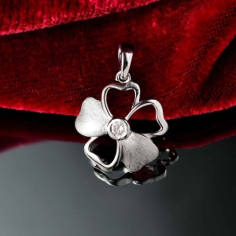 D'Joy Moissanite 0.12 ctw Pendant in Platinum Over Sterling Silver
