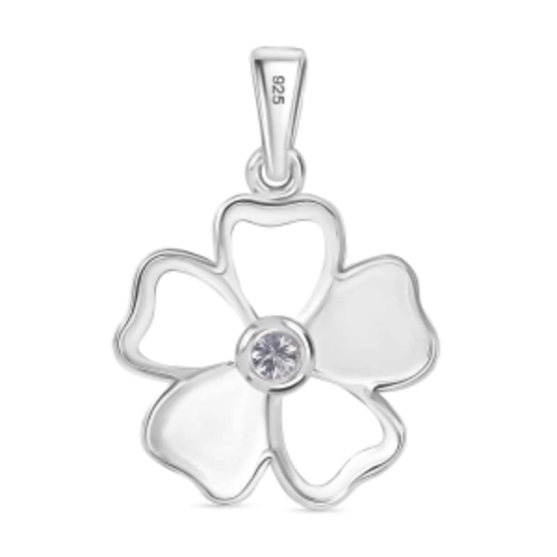 D'Joy Moissanite 0.12 ctw Pendant in Platinum Over Sterling Silver