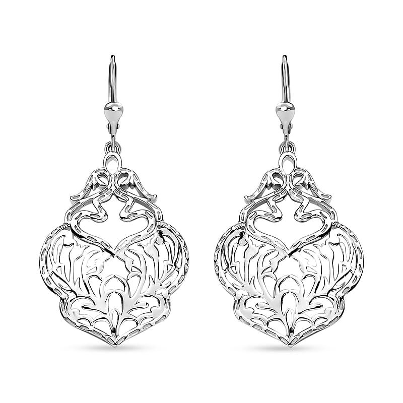 D'Joy Passport to Turkey Floral Earrings in Rhodium Over Sterling Silver 7.10 Grams