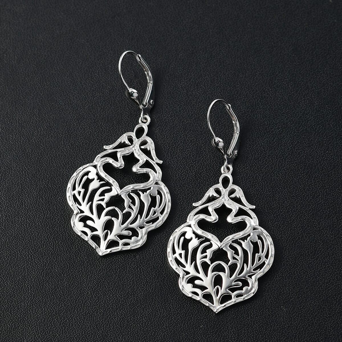 D'Joy Passport to Turkey Floral Earrings in Rhodium Over Sterling Silver 7.10 Grams image number 1