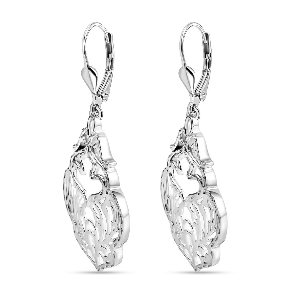 D'Joy Passport to Turkey Floral Earrings in Rhodium Over Sterling Silver 7.10 Grams image number 3