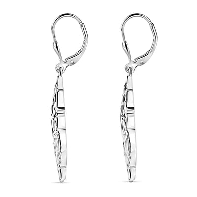 D'Joy Passport to Turkey Floral Earrings in Rhodium Over Sterling Silver 7.10 Grams