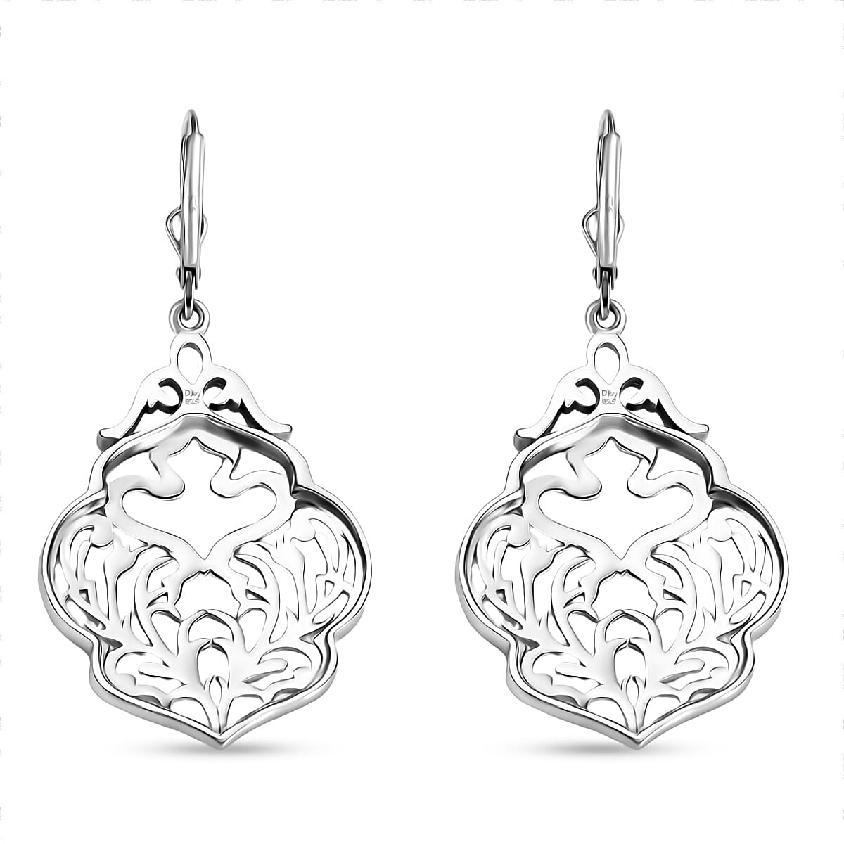 D'Joy Passport to Turkey Floral Earrings in Rhodium Over Sterling Silver 7.10 Grams