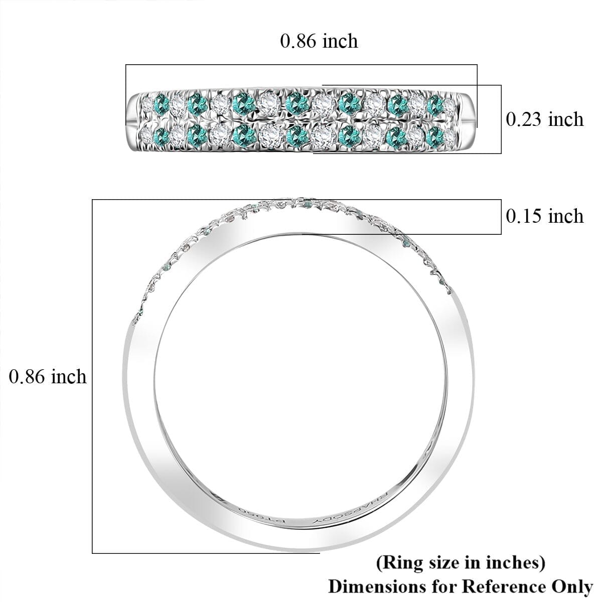 Rhapsody AAAA Paraiba Tourmaline and E-F VS2 Diamond 0.40 ctw Blue Veil Ring in 950 Platinum (Size 10.0) 5.20 Grams image number 5