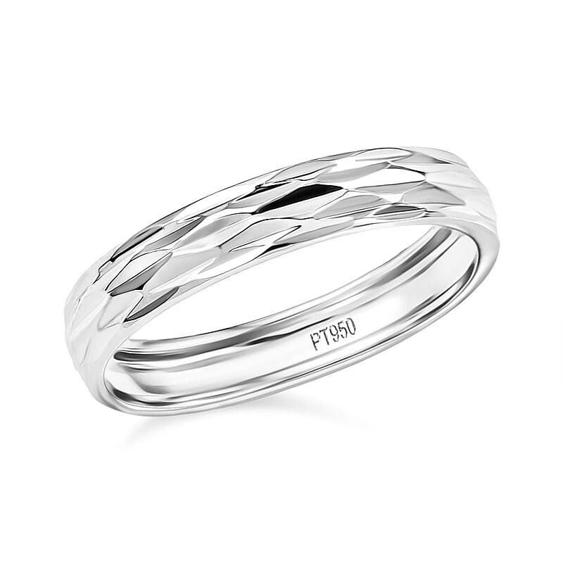 950 Platinum Diamond-Cut Band Ring (Size 10.0) (3.35 Grams)