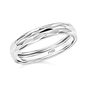 950 Platinum Diamond-Cut Band Ring (Size 6.0) 3.35 Grams