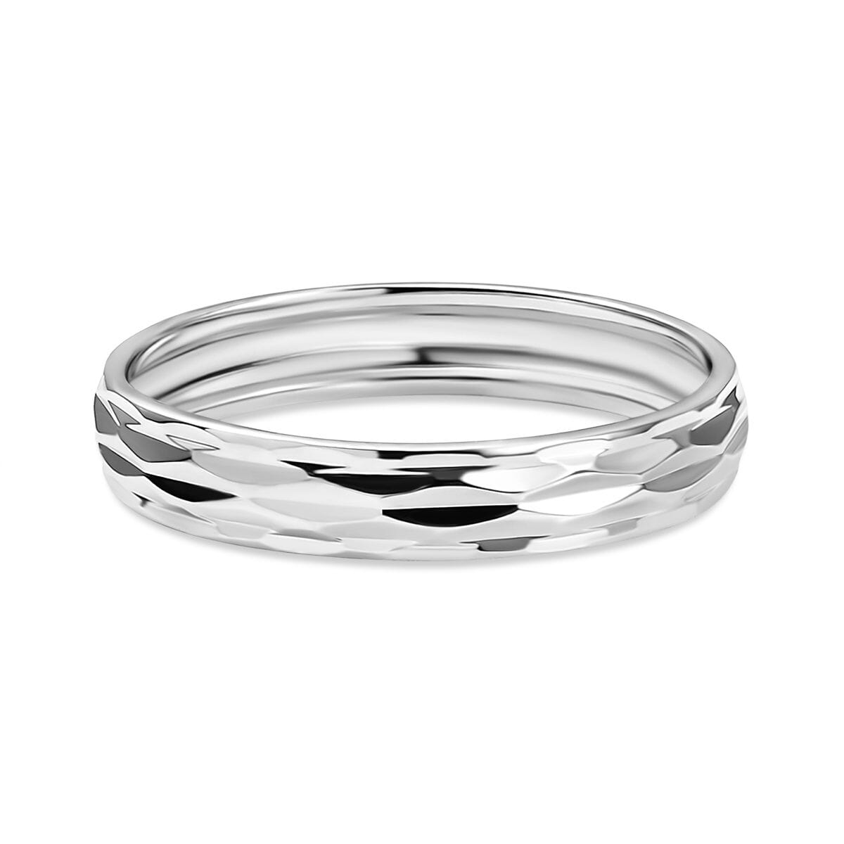 950 Platinum Diamond-Cut Band Ring (Size 7.0) 3.35 Grams image number 4