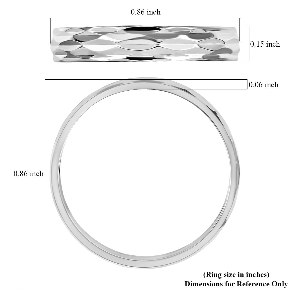 950 Platinum Diamond-Cut Band Ring (Size 7.0) 3.35 Grams image number 5