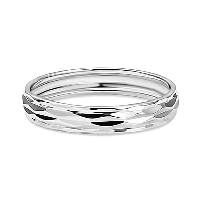 950 Platinum Diamond-Cut Band Ring (Size 8.0) (3.35 Grams)