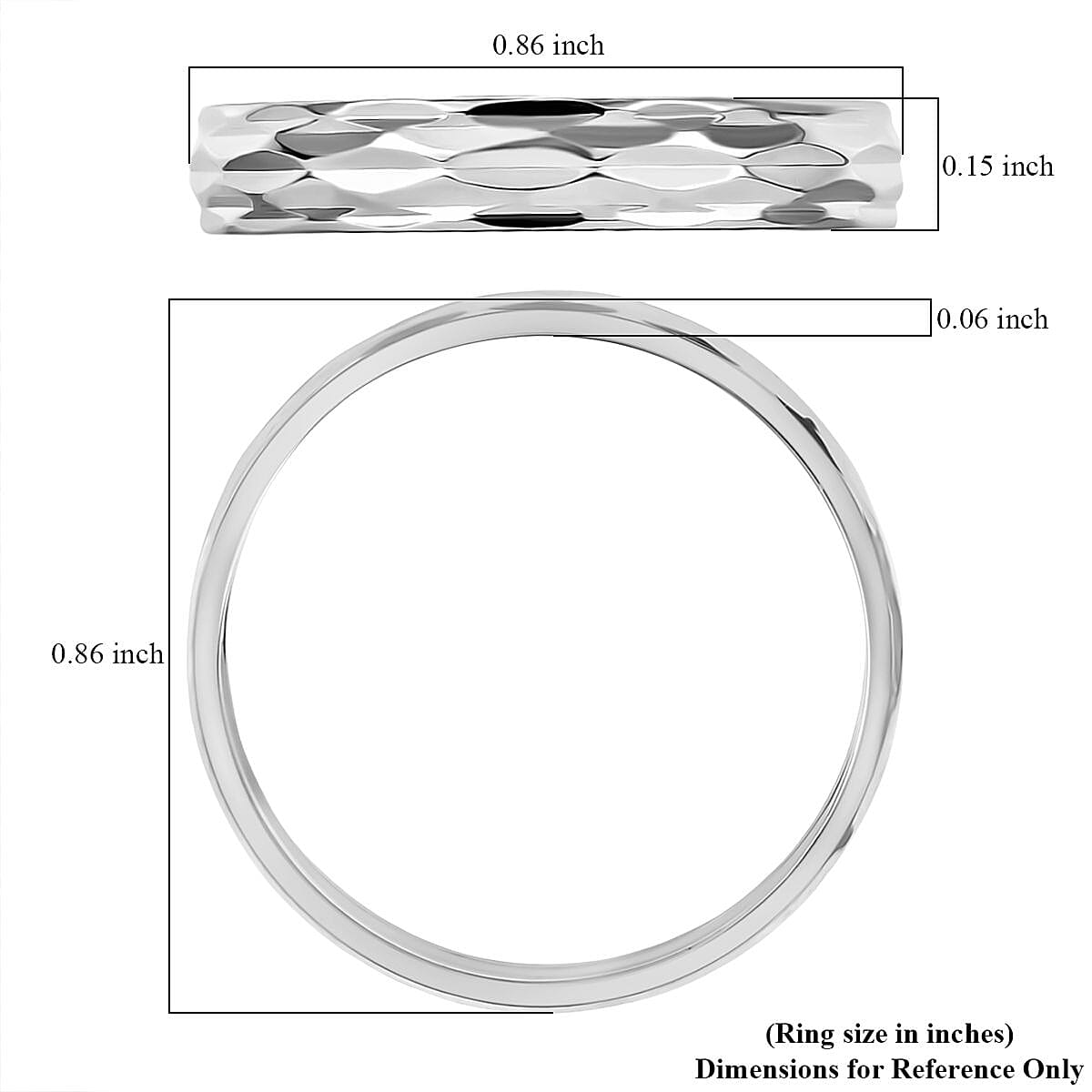 950 Platinum Diamond-Cut Band Ring (Size 8.0) 3.35 Grams image number 5