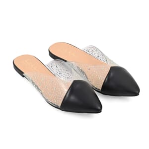Nicole Miller Black Rhinestone Mule 8.5