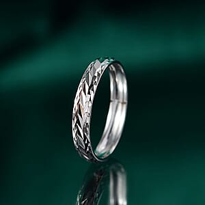 950 Platinum Diamond-Cut Band Ring (Size 6.0) 3 Grams