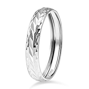 950 Platinum Diamond-Cut Band Ring (Size 7.0) 3 Grams