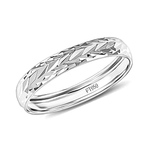 950 Platinum Diamond-Cut Band Ring (Size 9.0) 3 Grams