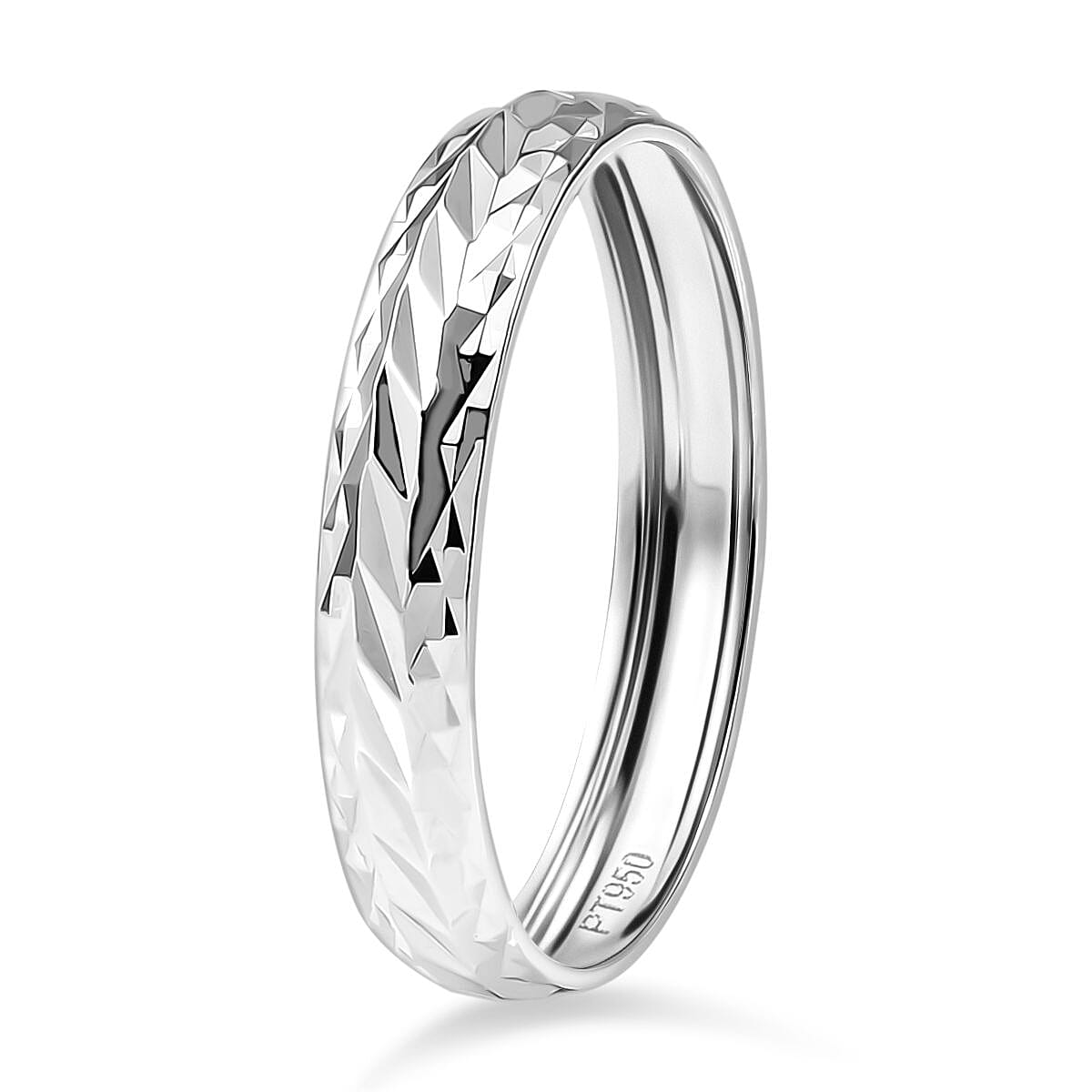 950 Platinum Diamond-Cut Band Ring (Size 9.0) 3 Grams image number 3