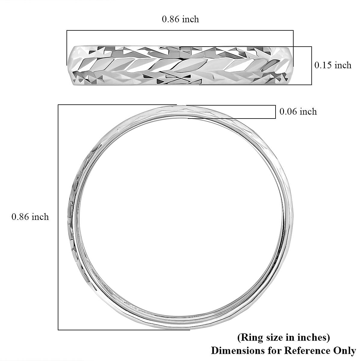 950 Platinum Diamond-Cut Band Ring (Size 9.0) 3 Grams image number 5