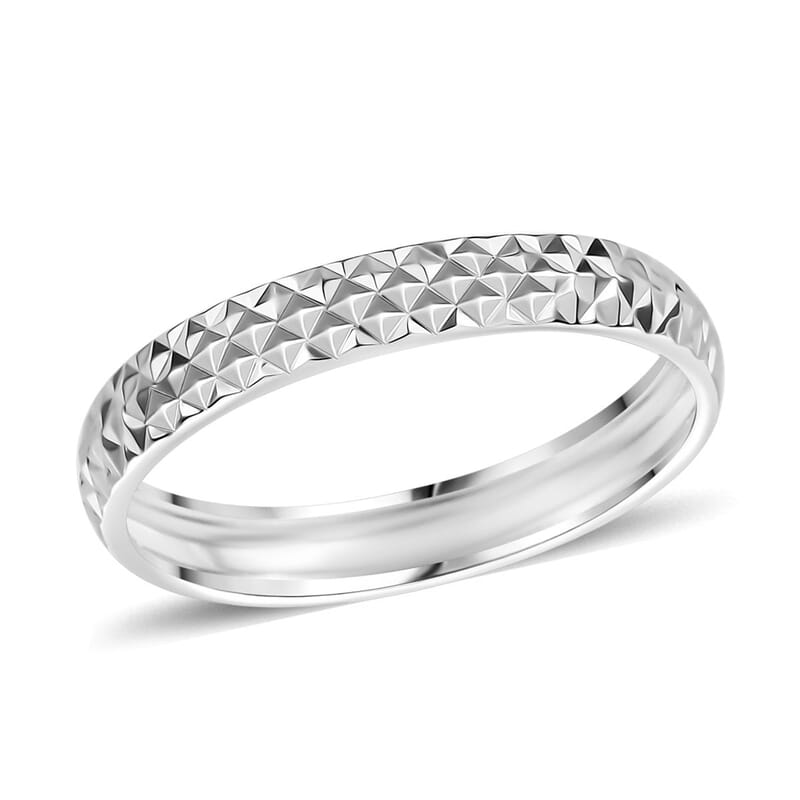 950 Platinum Diamond-Cut Band Ring (Size 10.0) 2.15 Grams