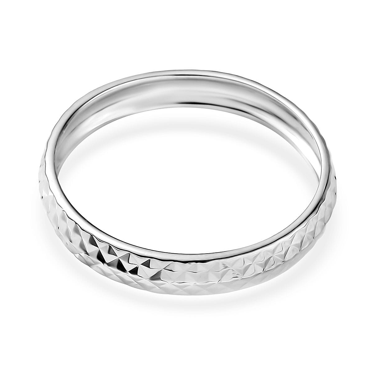 950 Platinum Diamond-Cut Band Ring (Size 10.0) 2.15 Grams