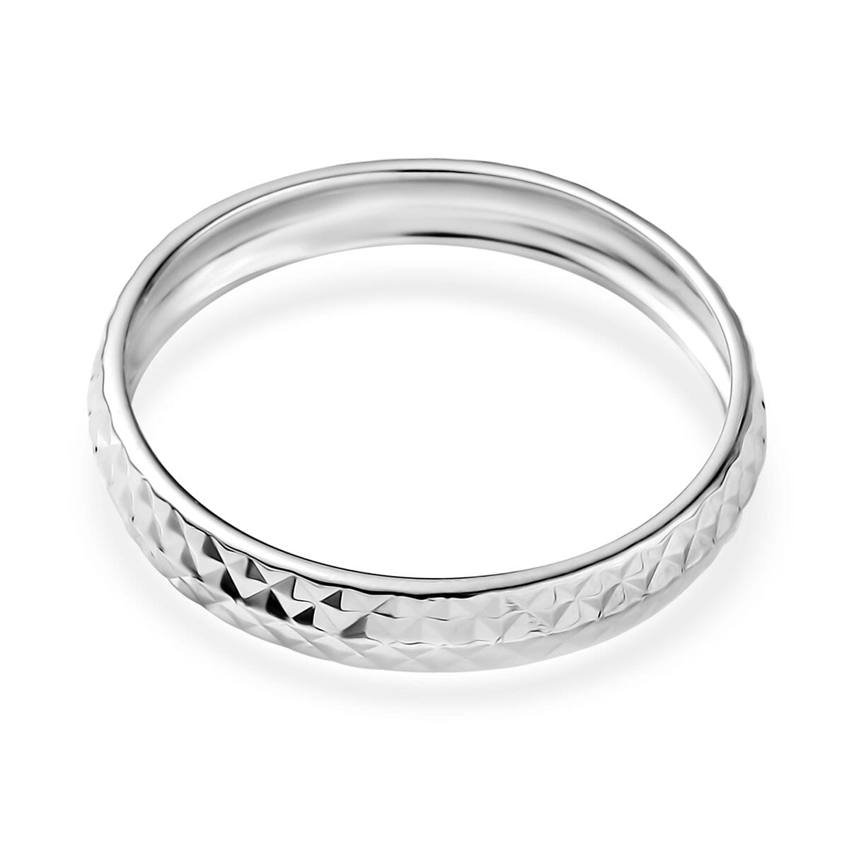 950 Platinum Diamond-Cut Band Ring (Size 10.0) 2.15 Grams image number 4