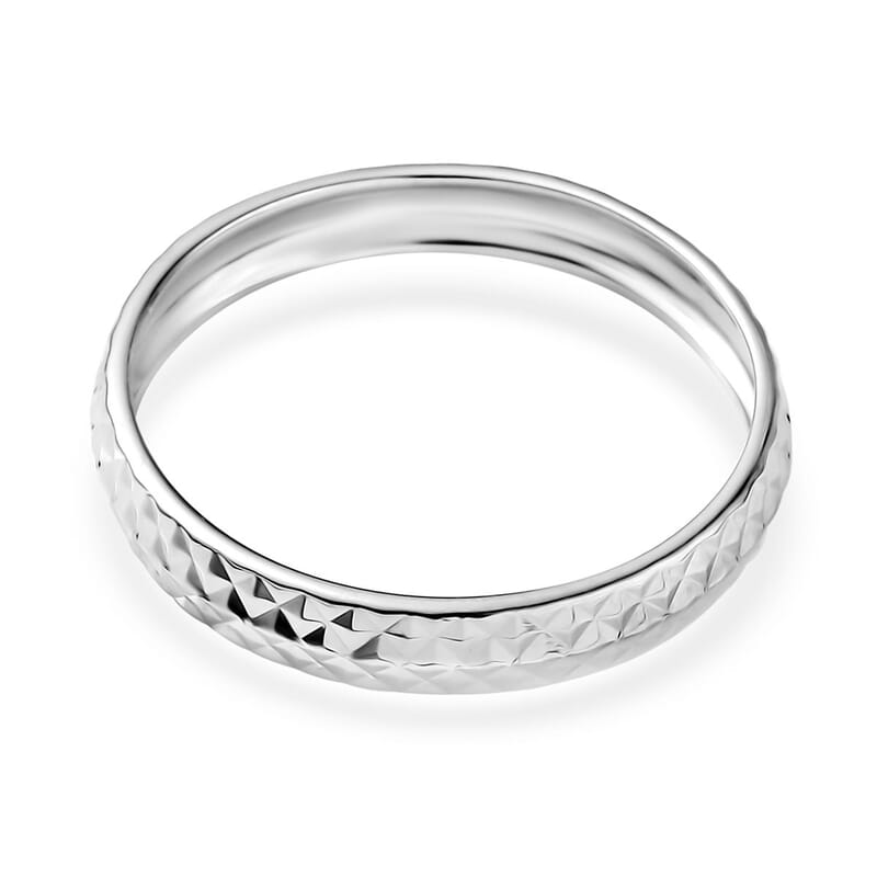 950 Platinum Diamond-Cut Band Ring (Size 10.0) 2.15 Grams