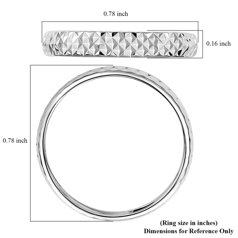 950 Platinum Diamond-Cut Band Ring (Size 10.0) 2.15 Grams