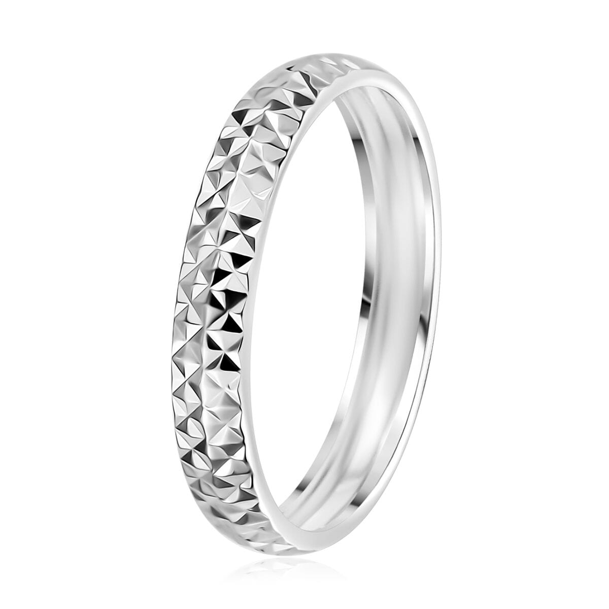 950 Platinum Diamond-Cut Band Ring (Size 7.0) 2.15 Grams image number 3