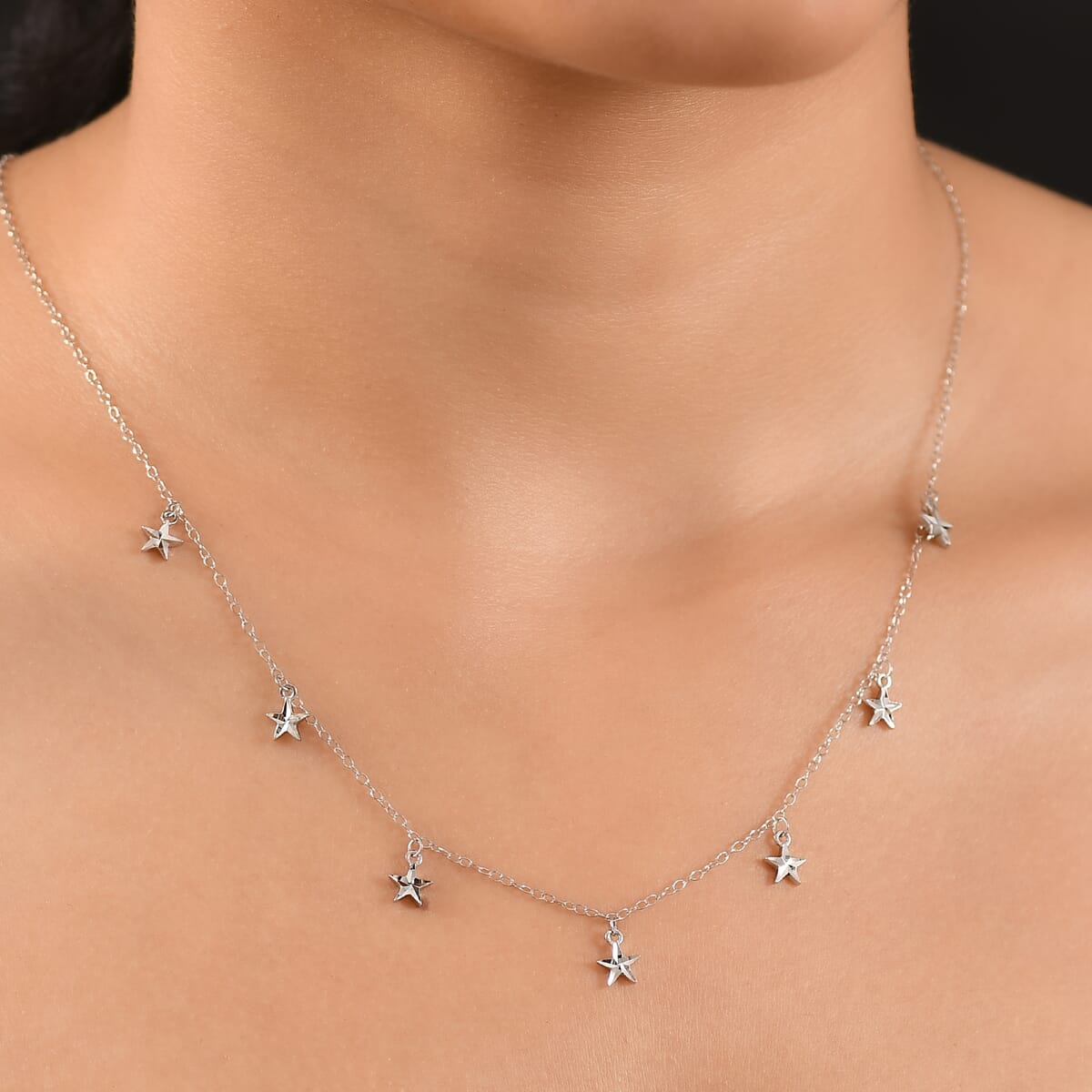 Rhapsody Star Station Necklace in 950 Platinum 5 Grams 18 Inches image number 2