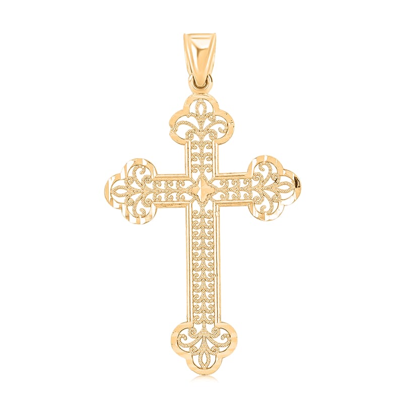 Made in America 10K Yellow Gold Cross Pendant 1.50 Grams