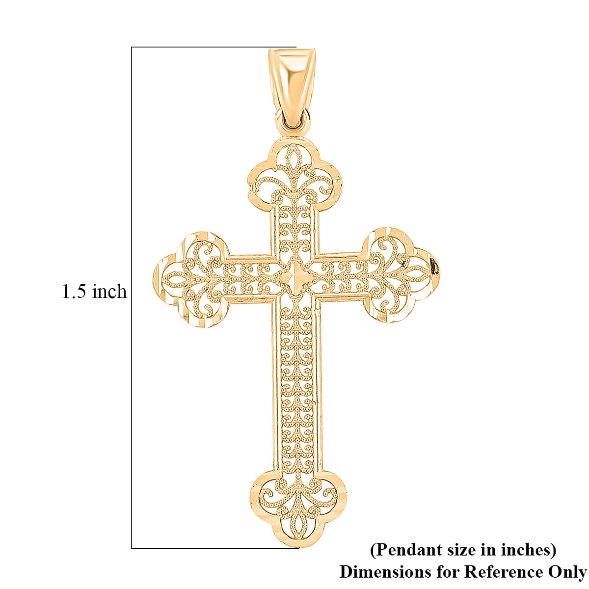 Made in America 10K Yellow Gold Cross Pendant 1.50 Grams image number 4