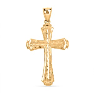 Made in America 10K Yellow Gold Cross Pendant without Chain 2 Grams