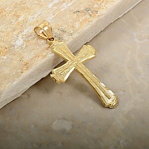 Made in America 10K Yellow Gold Cross Pendant without Chain 2 Grams