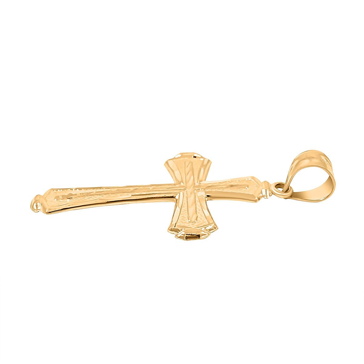 Made in America 10K Yellow Gold Cross Pendant without Chain 2 Grams image number 3