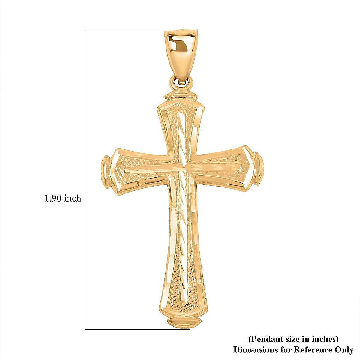 Made in America 10K Yellow Gold Cross Pendant without Chain 2 Grams