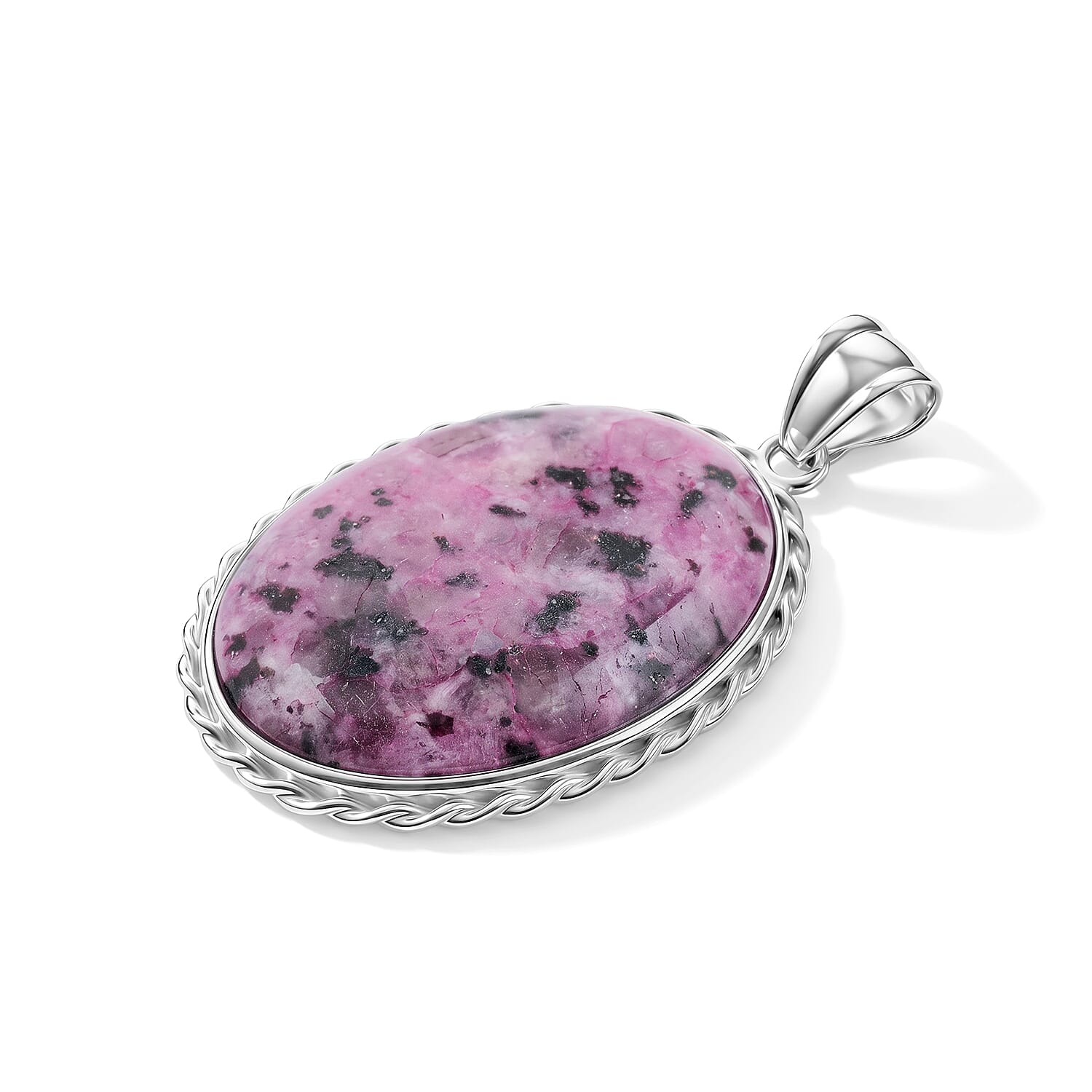 Purple Quartz  Pendant Pure White Brass  61.00 ctw