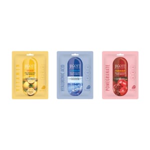 JIGOTT Real Ampoule Cotton Mask Brightening Collection- Hyalluronic Acid, Vitamin, & Pomegranate (3x10 each)