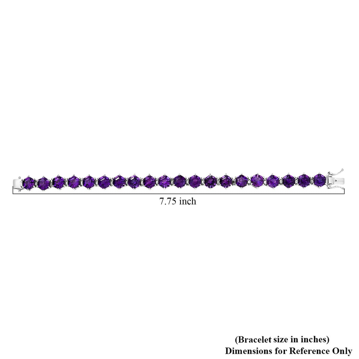 African Amethyst and Moissanite 30.20 ctw Honeycomb Bracelet in Rhodium Over Sterling Silver (7.25 In) image number 4