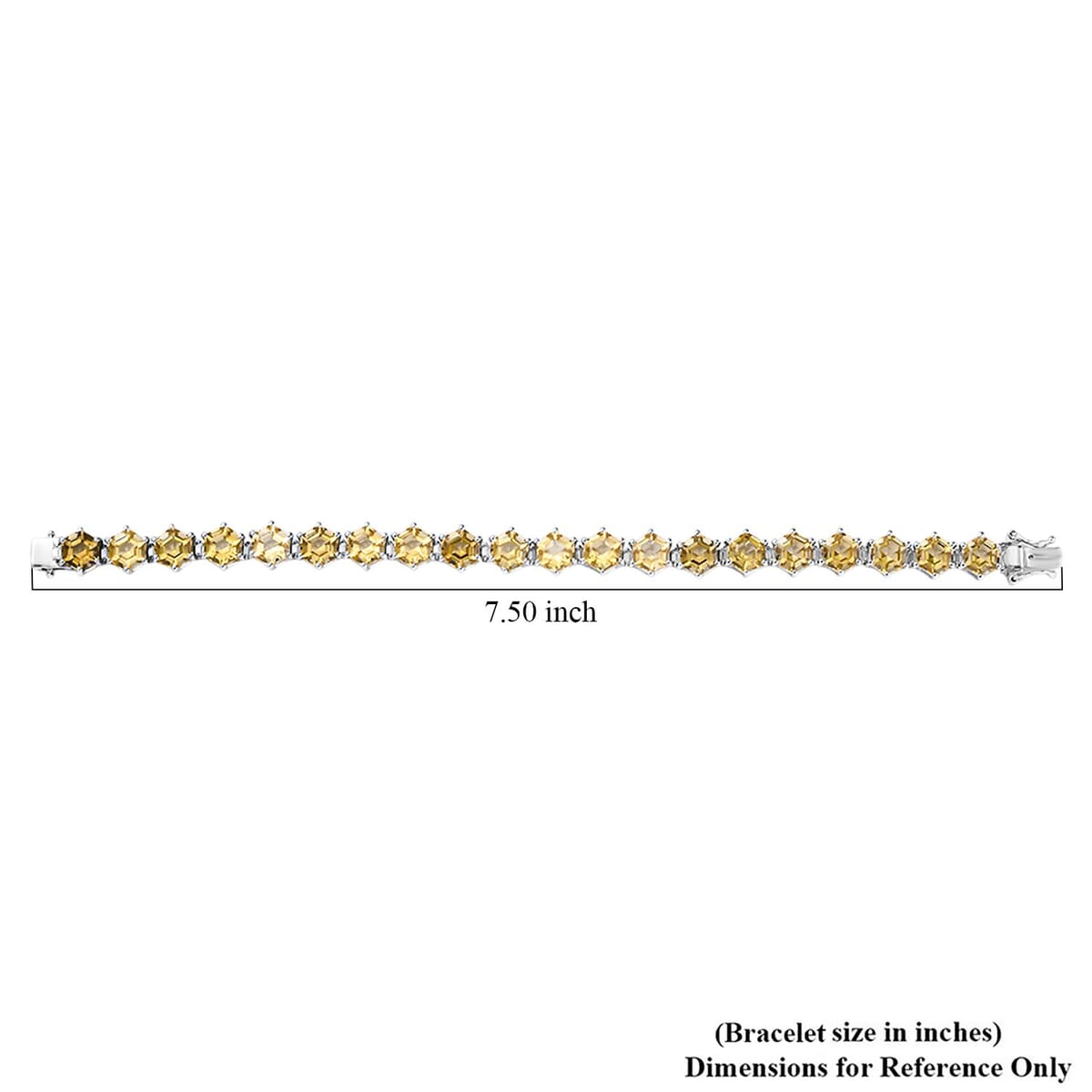 Brazilian Citrine and Moissanite 29.50 ctw Honeycomb Bracelet in Rhodium Over Sterling Silver (7.25 In) image number 4
