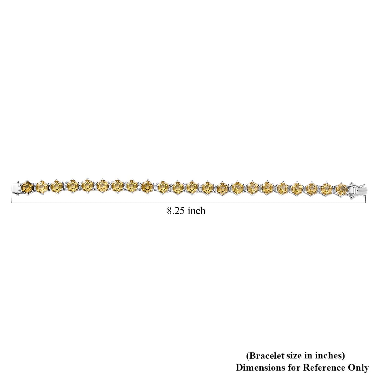 Brazilian Citrine and Moissanite 32.50 ctw Honeycomb Bracelet in Rhodium Over Sterling Silver (8.00 In) image number 4