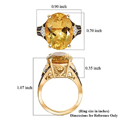 D'Joy Yellow Labradorite and Multi Gemstone 8.50 ctw Starborne Ring in 18K Vermeil Yellow Gold Over Sterling Silver (Size 10.0)