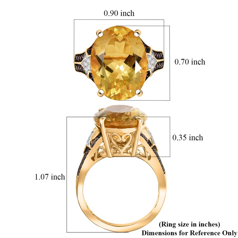D'Joy Yellow Labradorite and Multi Gemstone 8.50 ctw Starborne Ring in 18K Vermeil Yellow Gold Over Sterling Silver (Size 7.0)